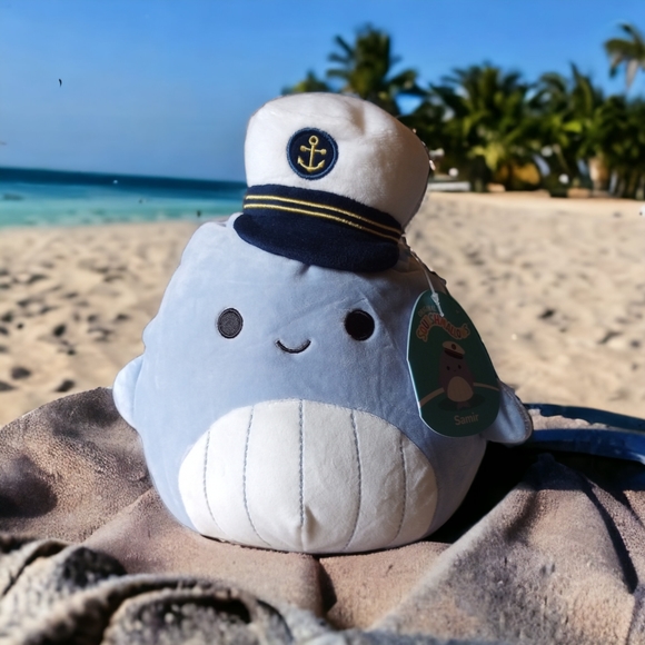Squishmallows Toys Samir The Blue Whale 8 Squishmallows Wearing A